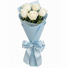 Букет 5 Белых роз Проуд #REPLACE_PRED# Матвеевом Кургане