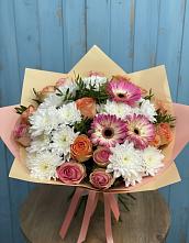 Букет цветов из:  Розы, Герберы и Хризантемы #REPLACE_PRED# Матвеевом Кургане