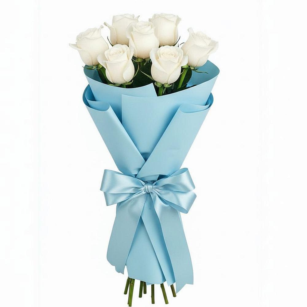 Букет 7 белых роз Проуд в Матвеевом Кургане