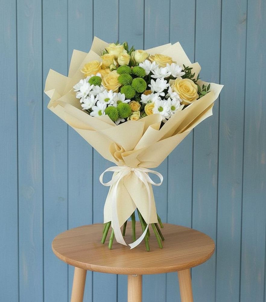 Букет цветов из: Хризантемы и Розы в Матвеевом Кургане