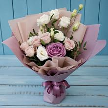 Букет цветов из:  Розы и Лизиантусы в Матвеевом Кургане