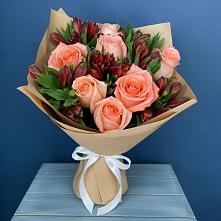 Букет цветов из:  Розы и Альстромерии в Матвеевом Кургане