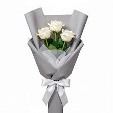 Букет 3 белые розы #REPLACE_PRED# Матвеевом Кургане