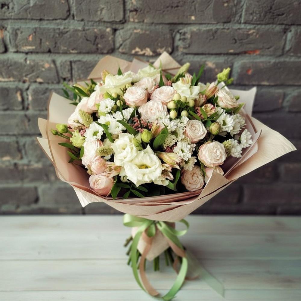 Букет цветов из: Альстромерии, Розы и Хризантемы в Матвеевом Кургане