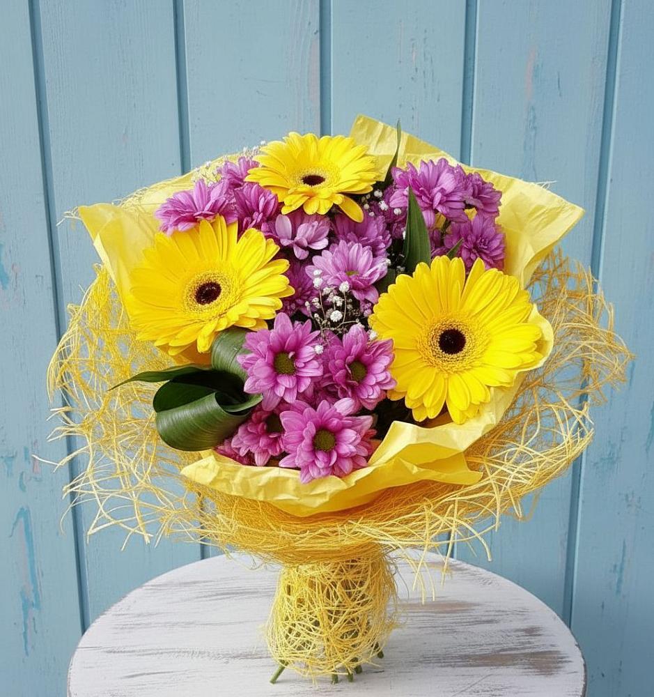 Букет цветов из: Хризантемы и Герберы в Матвеевом Кургане