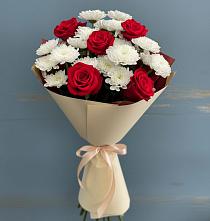 Букет цветов из:  Розы и Хризантемы в Матвеевом Кургане