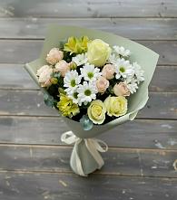 Букет цветов из:  Альстромерии, Розы и Хризантемы в Матвеевом Кургане
