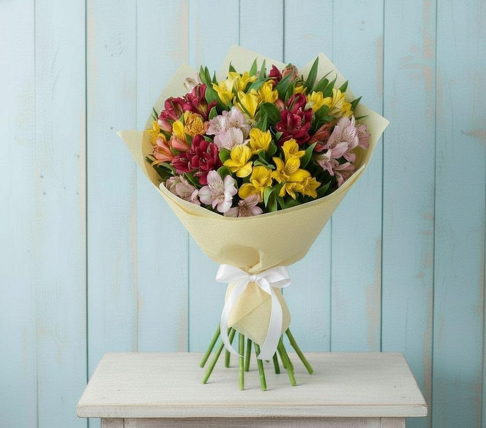 Букет цветов из: Альстромерии в Матвеевом Кургане