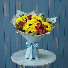 Букет цветов из:  Альстромерии и Хризантемы #REPLACE_PRED# Матвеевом Кургане