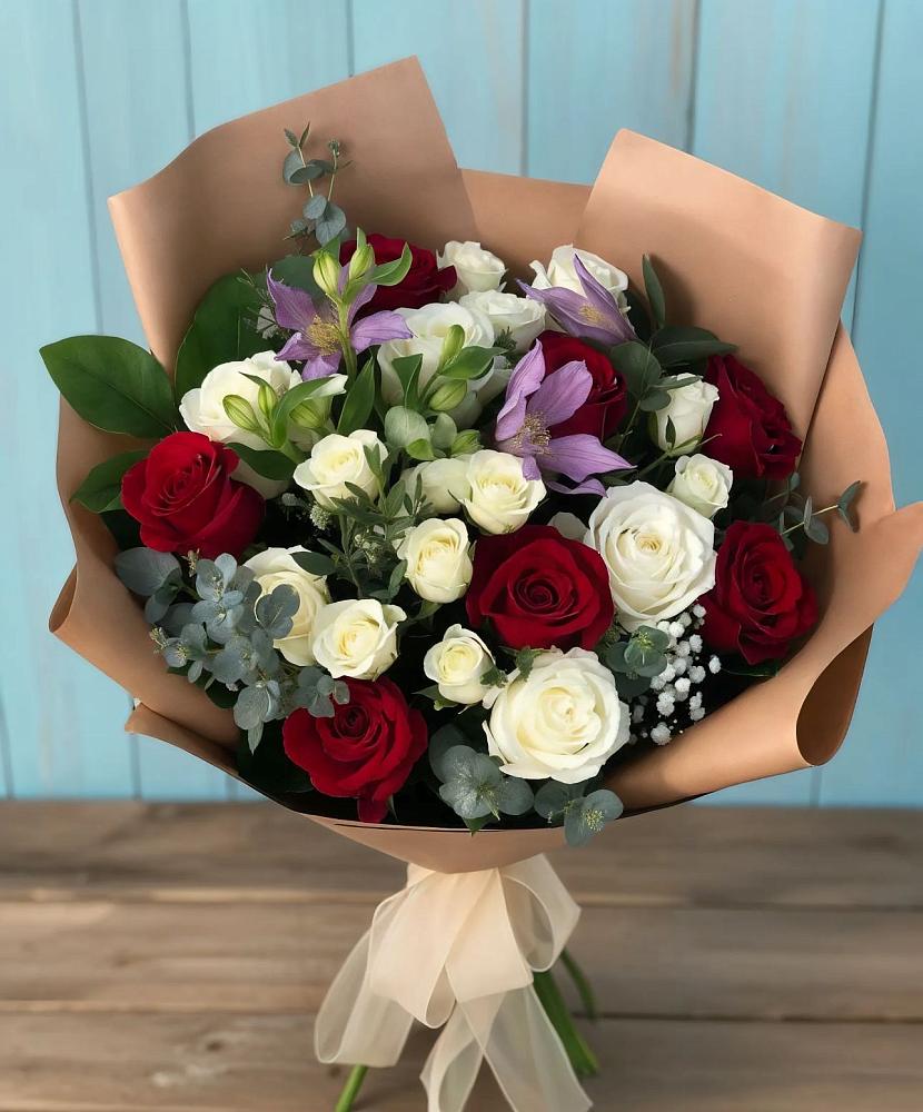 Букет цветов из: Розы и Альстромерии в Матвеевом Кургане