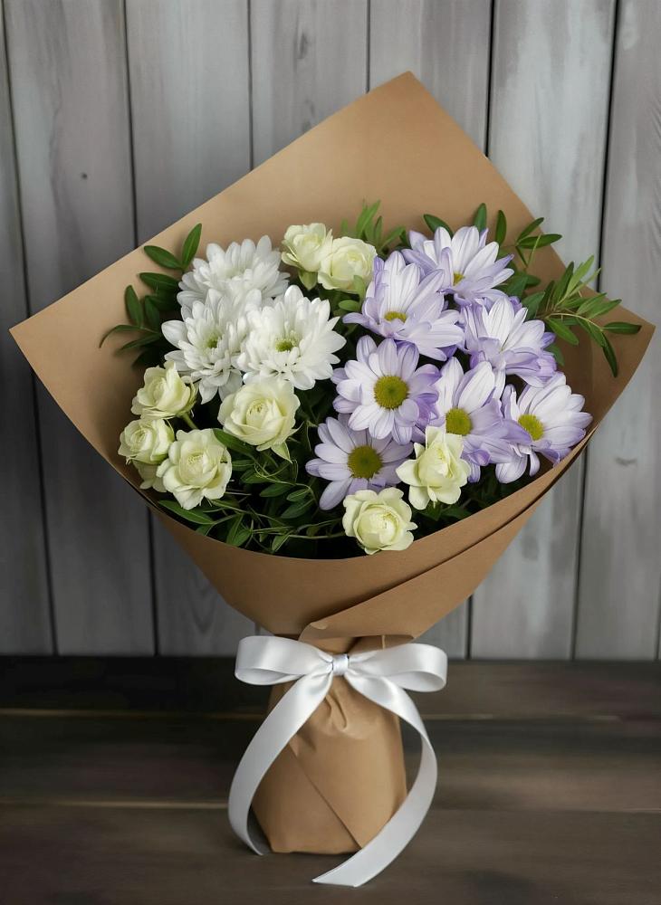Букет цветов из: Хризантемы и Розы в Матвеевом Кургане