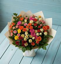 Букет Микс из разноцветных кустовых роз #REPLACE_PRED# Матвеевом Кургане